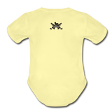 Character #42 Organic Short Sleeve Baby Bodysuit - washed yellow