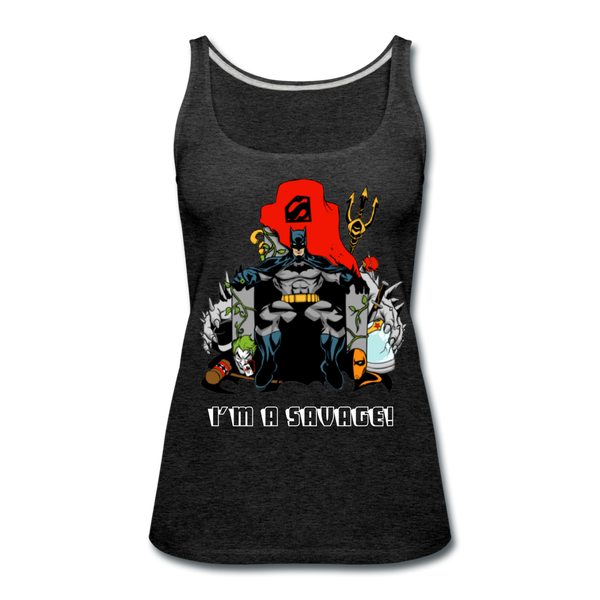 Character #43 Women’s Premium Tank Top - charcoal gray