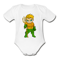 Character #44 Organic Short Sleeve Baby Bodysuit - white