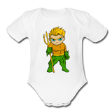 Character #44 Organic Short Sleeve Baby Bodysuit - white