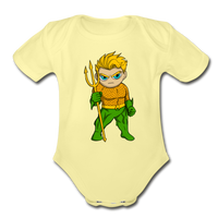 Character #44 Organic Short Sleeve Baby Bodysuit - washed yellow