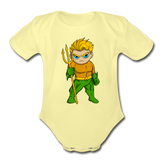 Character #44 Organic Short Sleeve Baby Bodysuit - washed yellow