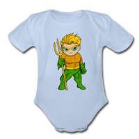 Character #44 Organic Short Sleeve Baby Bodysuit - sky