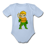 Character #44 Organic Short Sleeve Baby Bodysuit - sky