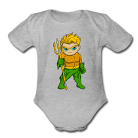 Character #44 Organic Short Sleeve Baby Bodysuit - heather gray