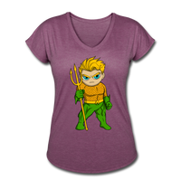 Character #44 Women's Tri-Blend V-Neck T-Shirt - heather plum