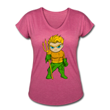 Character #44 Women's Tri-Blend V-Neck T-Shirt - heather raspberry