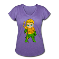 Character #44 Women's Tri-Blend V-Neck T-Shirt - purple heather