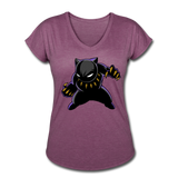 Character #45 Women's Tri-Blend V-Neck T-Shirt - heather plum