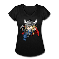 Character #47 Women's Tri-Blend V-Neck T-Shirt - black