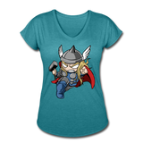 Character #47 Women's Tri-Blend V-Neck T-Shirt - heather turquoise