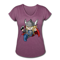 Character #47 Women's Tri-Blend V-Neck T-Shirt - heather plum