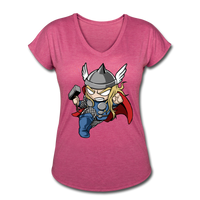 Character #47 Women's Tri-Blend V-Neck T-Shirt - heather raspberry