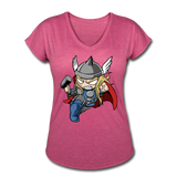 Character #47 Women's Tri-Blend V-Neck T-Shirt - heather raspberry