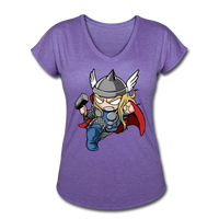 Character #47 Women's Tri-Blend V-Neck T-Shirt - purple heather