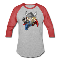 Character #47 Baseball T-Shirt - heather gray/red