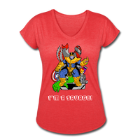 Character #50 Women's Tri-Blend V-Neck T-Shirt - heather red