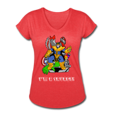 Character #50 Women's Tri-Blend V-Neck T-Shirt - heather red