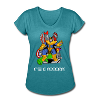 Character #50 Women's Tri-Blend V-Neck T-Shirt - heather turquoise