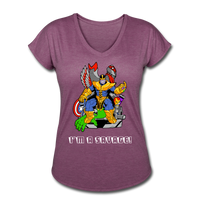 Character #50 Women's Tri-Blend V-Neck T-Shirt - heather plum