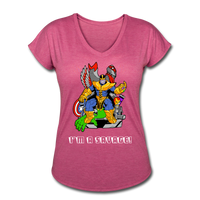 Character #50 Women's Tri-Blend V-Neck T-Shirt - heather raspberry