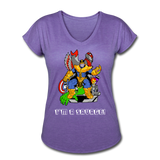 Character #50 Women's Tri-Blend V-Neck T-Shirt - purple heather