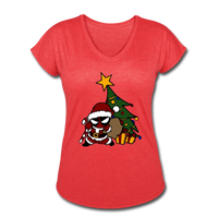 Character #52 Women's Tri-Blend V-Neck T-Shirt - heather red