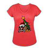 Character #52 Women's Tri-Blend V-Neck T-Shirt - heather red