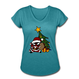 Character #52 Women's Tri-Blend V-Neck T-Shirt - heather turquoise