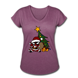 Character #52 Women's Tri-Blend V-Neck T-Shirt - heather plum