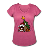 Character #52 Women's Tri-Blend V-Neck T-Shirt - heather raspberry