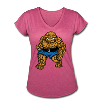 Character #54 Women's Tri-Blend V-Neck T-Shirt - heather raspberry