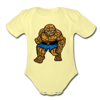 Character #54 Organic Short Sleeve Baby Bodysuit - washed yellow
