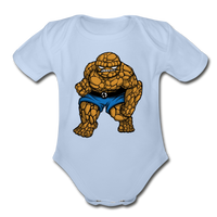 Character #54 Organic Short Sleeve Baby Bodysuit - sky