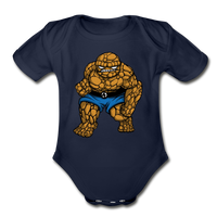 Character #54 Organic Short Sleeve Baby Bodysuit - dark navy