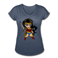 Character #55 Women's Tri-Blend V-Neck T-Shirt - navy heather