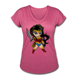 Character #55 Women's Tri-Blend V-Neck T-Shirt - heather raspberry