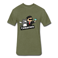 Triggered Diamond Hands  Fitted Cotton/Poly T-Shirt by Next Level - heather military green