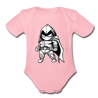 Character #56 Organic Short Sleeve Baby Bodysuit - light pink