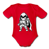 Character #56 Organic Short Sleeve Baby Bodysuit - red