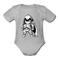 Character #56 Organic Short Sleeve Baby Bodysuit - heather gray