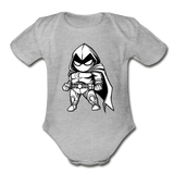 Character #56 Organic Short Sleeve Baby Bodysuit - heather gray