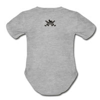 Character #56 Organic Short Sleeve Baby Bodysuit - heather gray