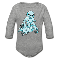 Character #62 Organic Long Sleeve Baby Bodysuit - heather gray