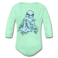 Character #62 Organic Long Sleeve Baby Bodysuit - light mint