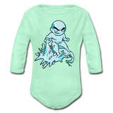 Character #62 Organic Long Sleeve Baby Bodysuit - light mint