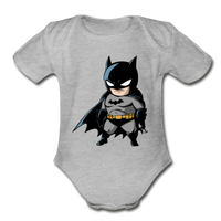 Character #22 Organic Short Sleeve Baby Bodysuit - heather gray