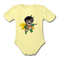 Character #66 Organic Short Sleeve Baby Bodysuit - washed yellow