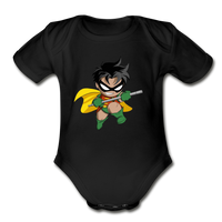 Character #66 Organic Short Sleeve Baby Bodysuit - black