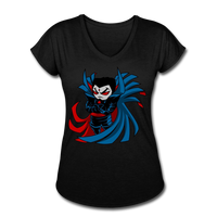 Character #67 Women's Tri-Blend V-Neck T-Shirt - black